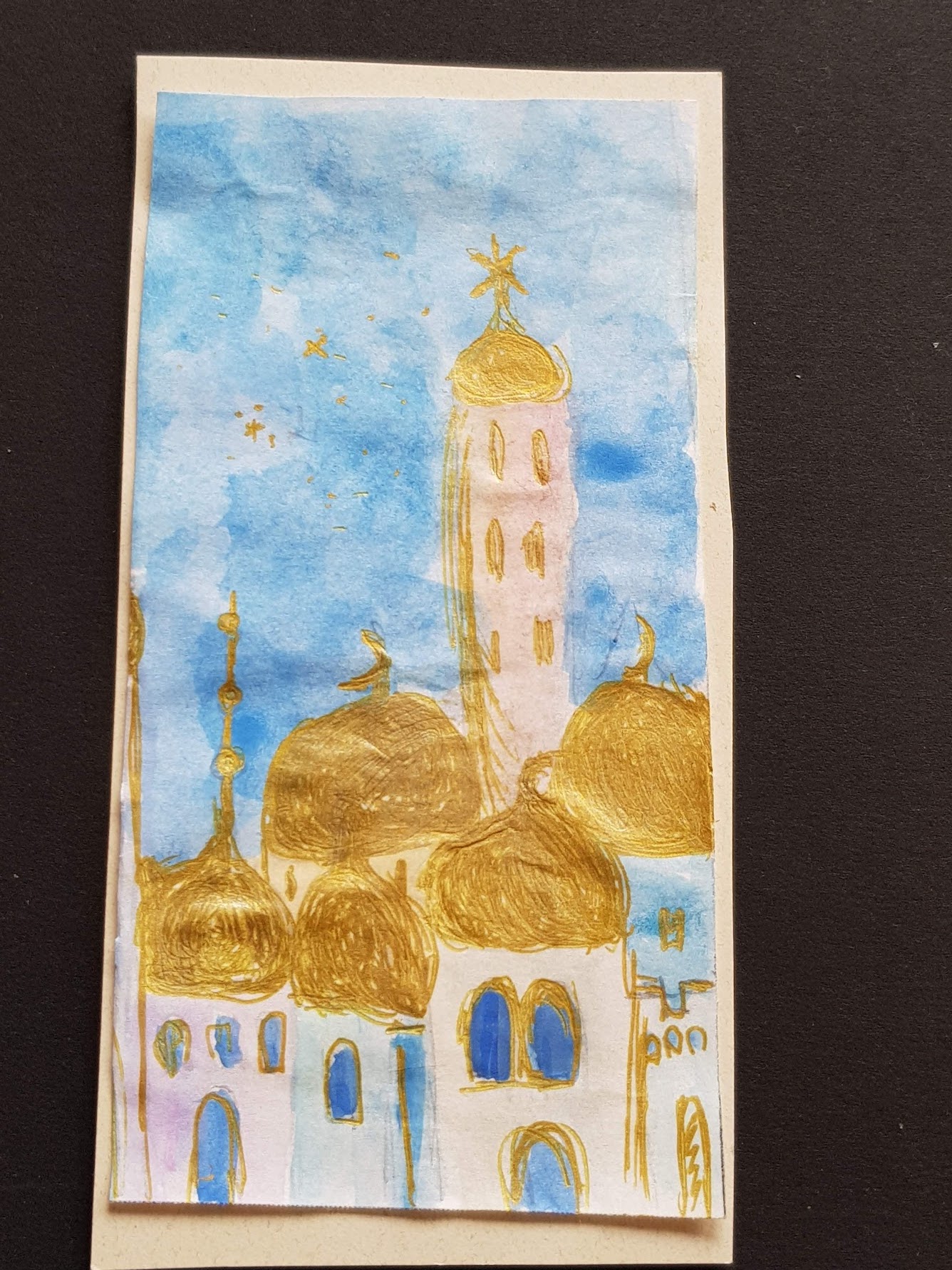 Aquarelle Titel "Jerusalem of Gold" von Gisela Kentmann (1)