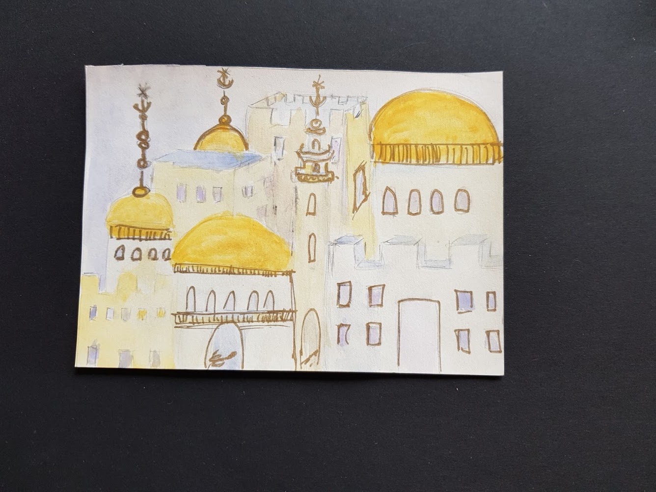 Aquarelle Titel "Jerusalem of Gold" von Gisela Kentmann (2)