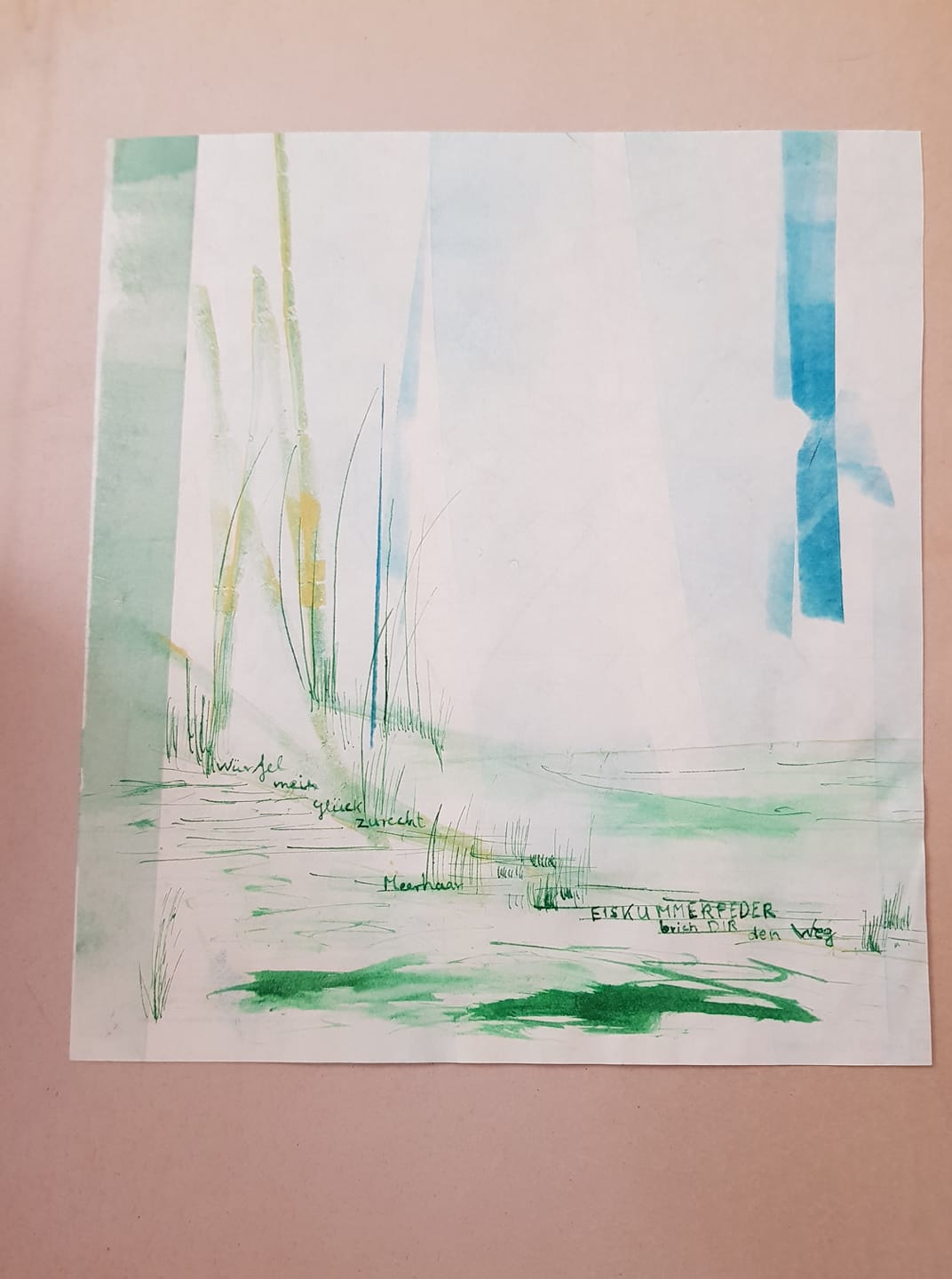 Graphik von Gisela Kentmann Titel: Im Fluss